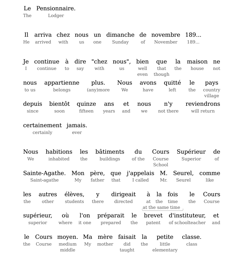 HypLern - Learn French With Le Grand Meaulnes - Interlinear PDF and Epub
