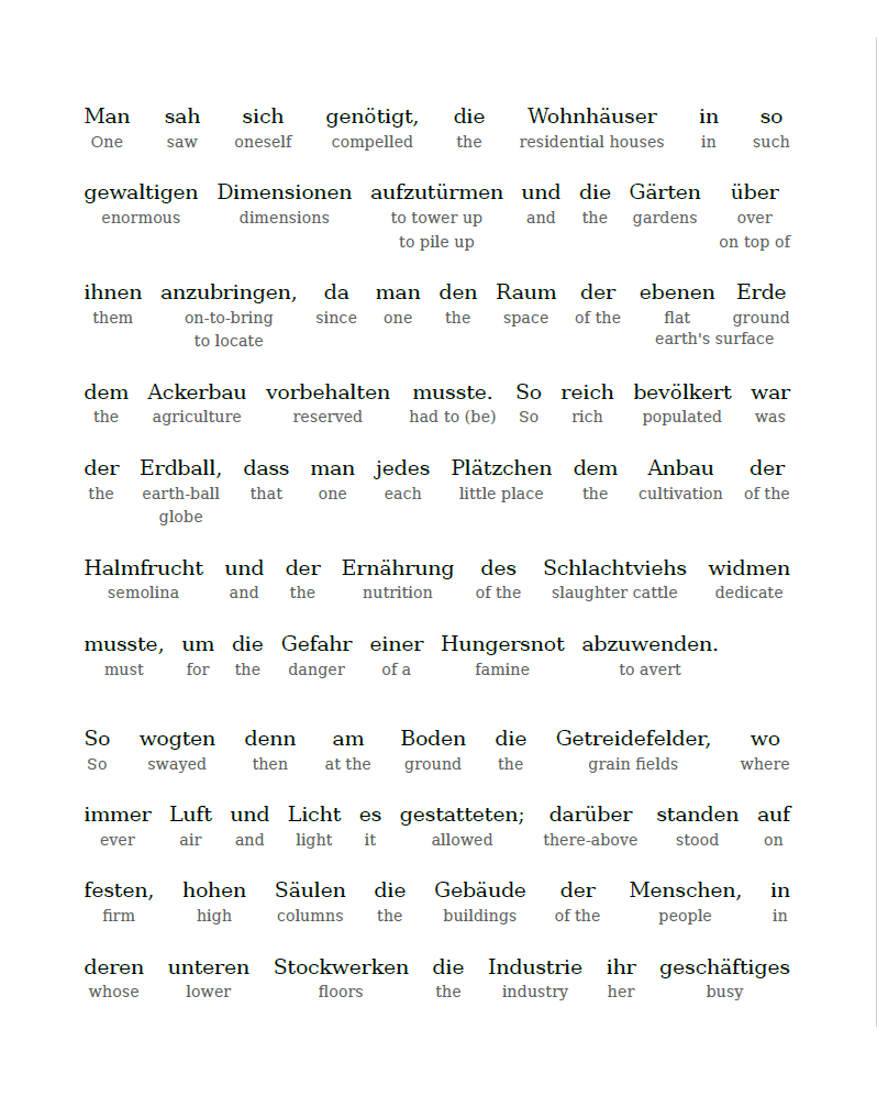 HypLern - Learn German with Science Fiction The Zero Point of Existence - Interlinear PDF, Epub and Mobi
