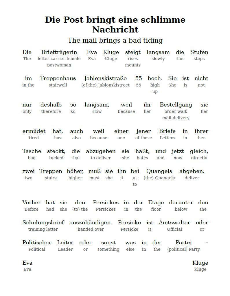 HypLern - Learn German with Every Man Dies Alone - Interlinear PDF and Epub