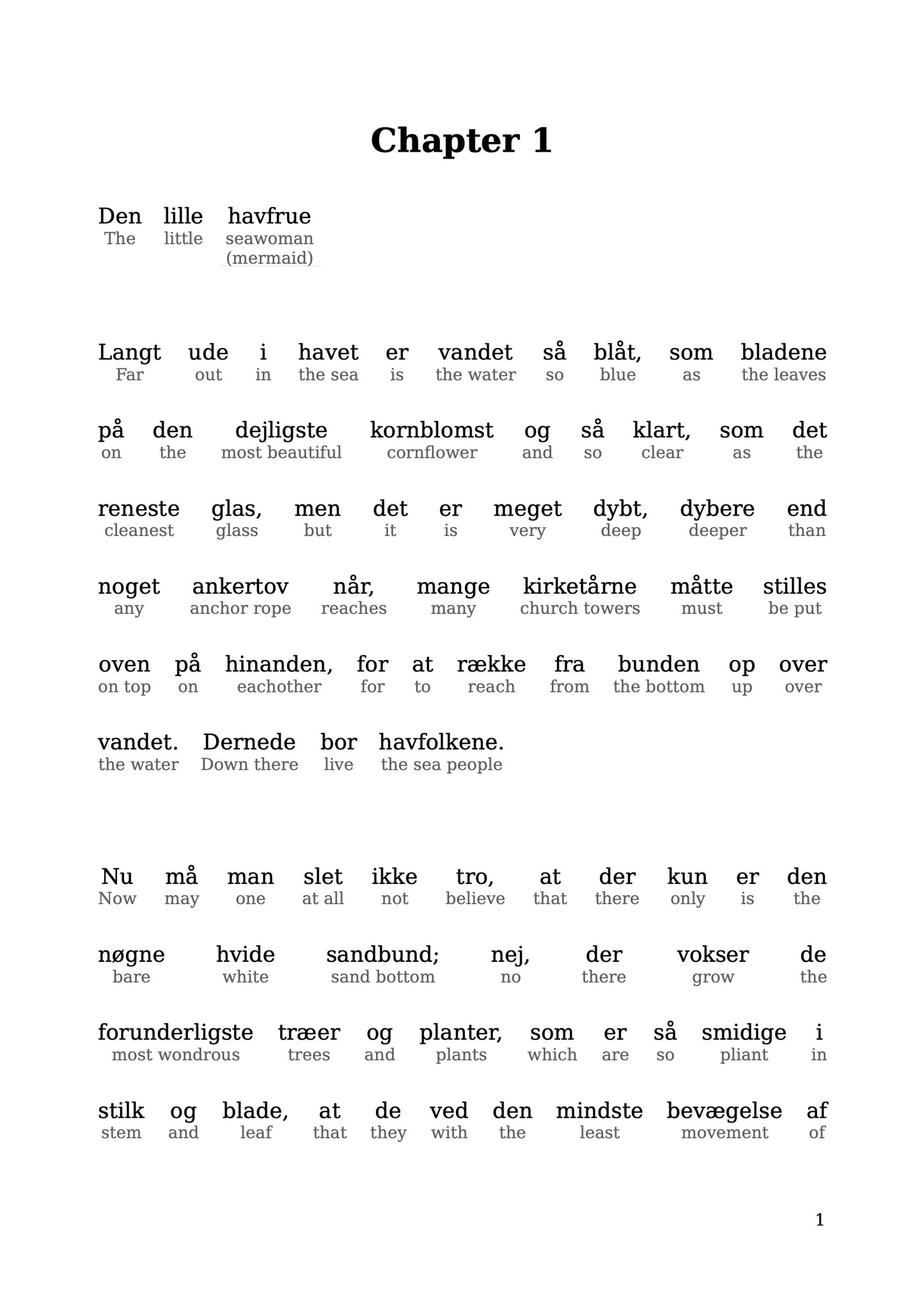 HypLern - Learn Danish with The Little Mermaid - PDF, Epub and Audio