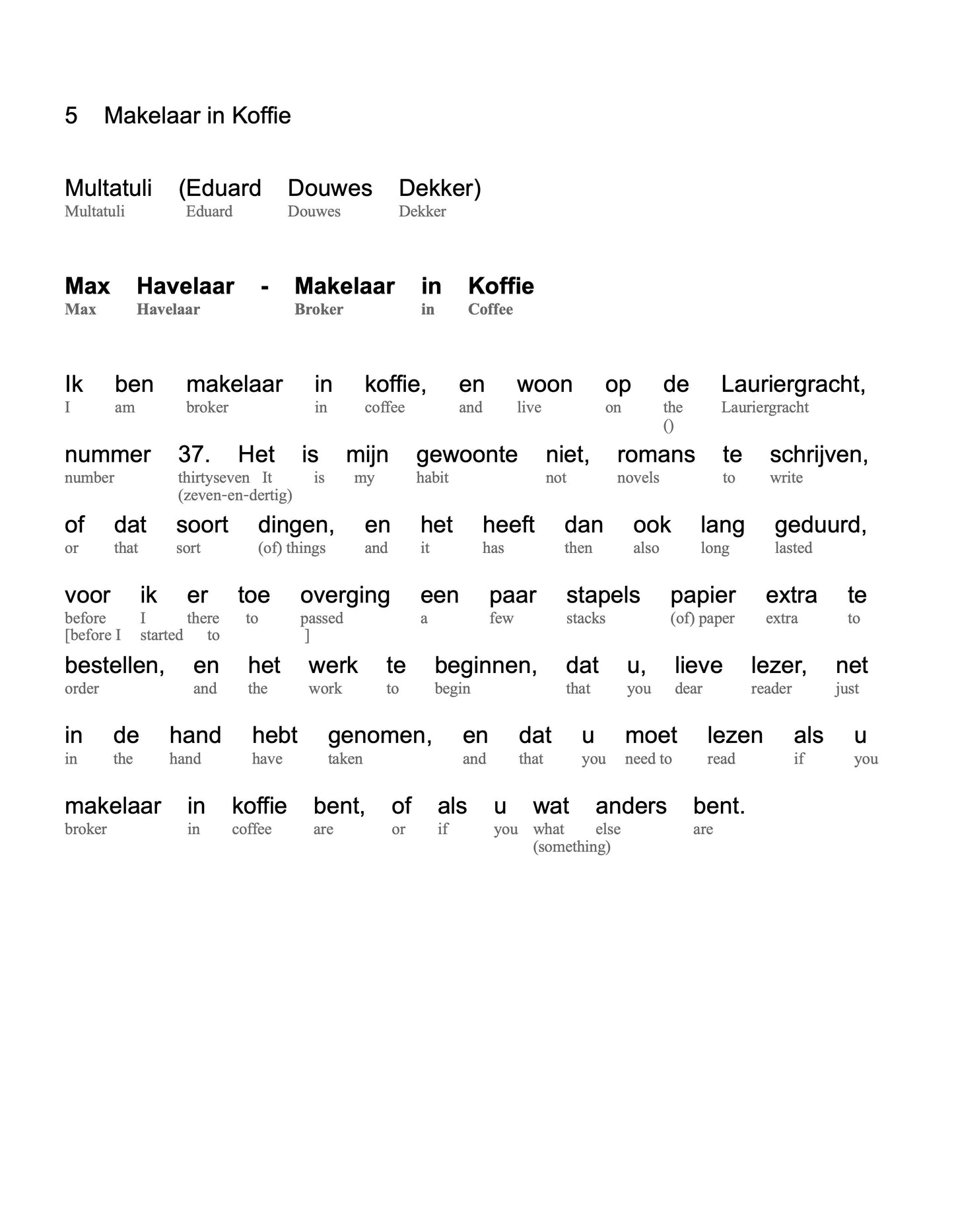 HypLern - Learn Dutch With Short Stories - Interlinear PDF, Epub, Mobi and Audio