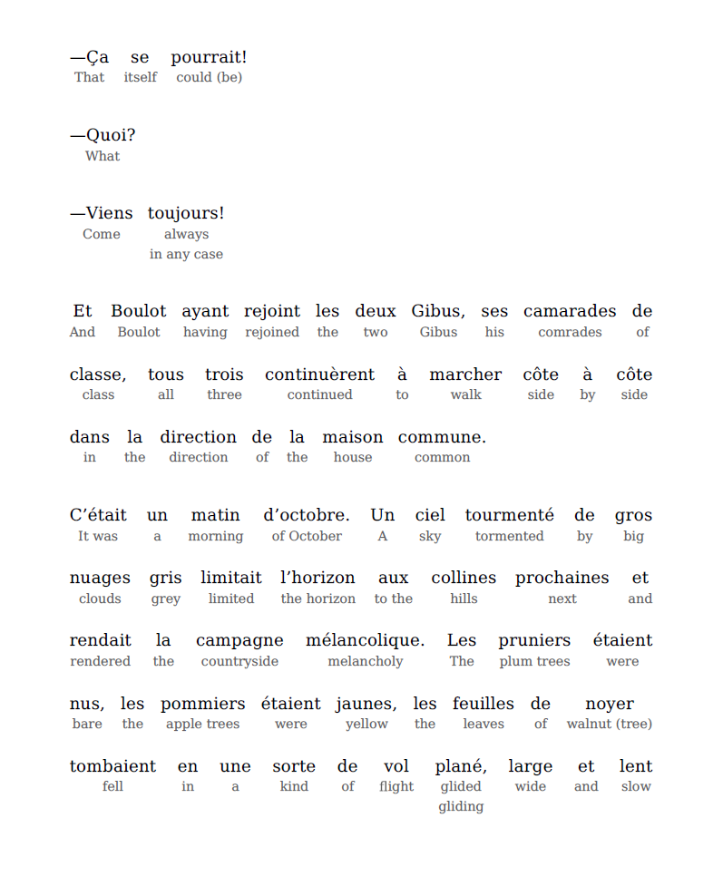 HypLern - Learn French With War of the Buttons - Interlinear PDF and Epubs