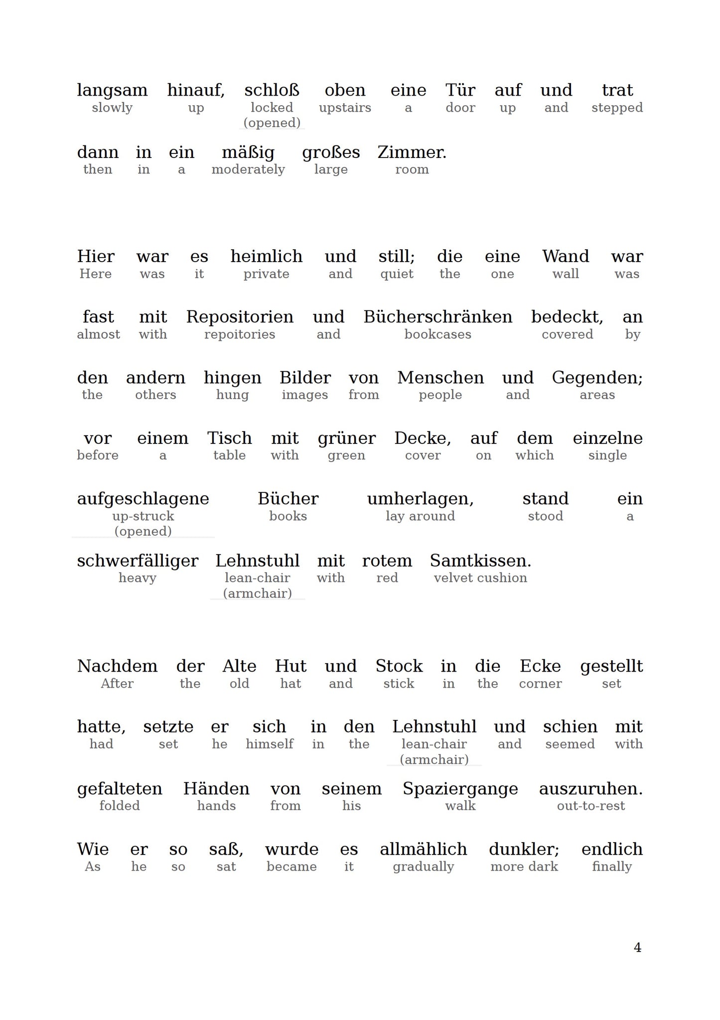 HypLern - Learn German With Literature: Immensee by Theodor Storm - Interlinear PDF, Epubs, Mobi and audio