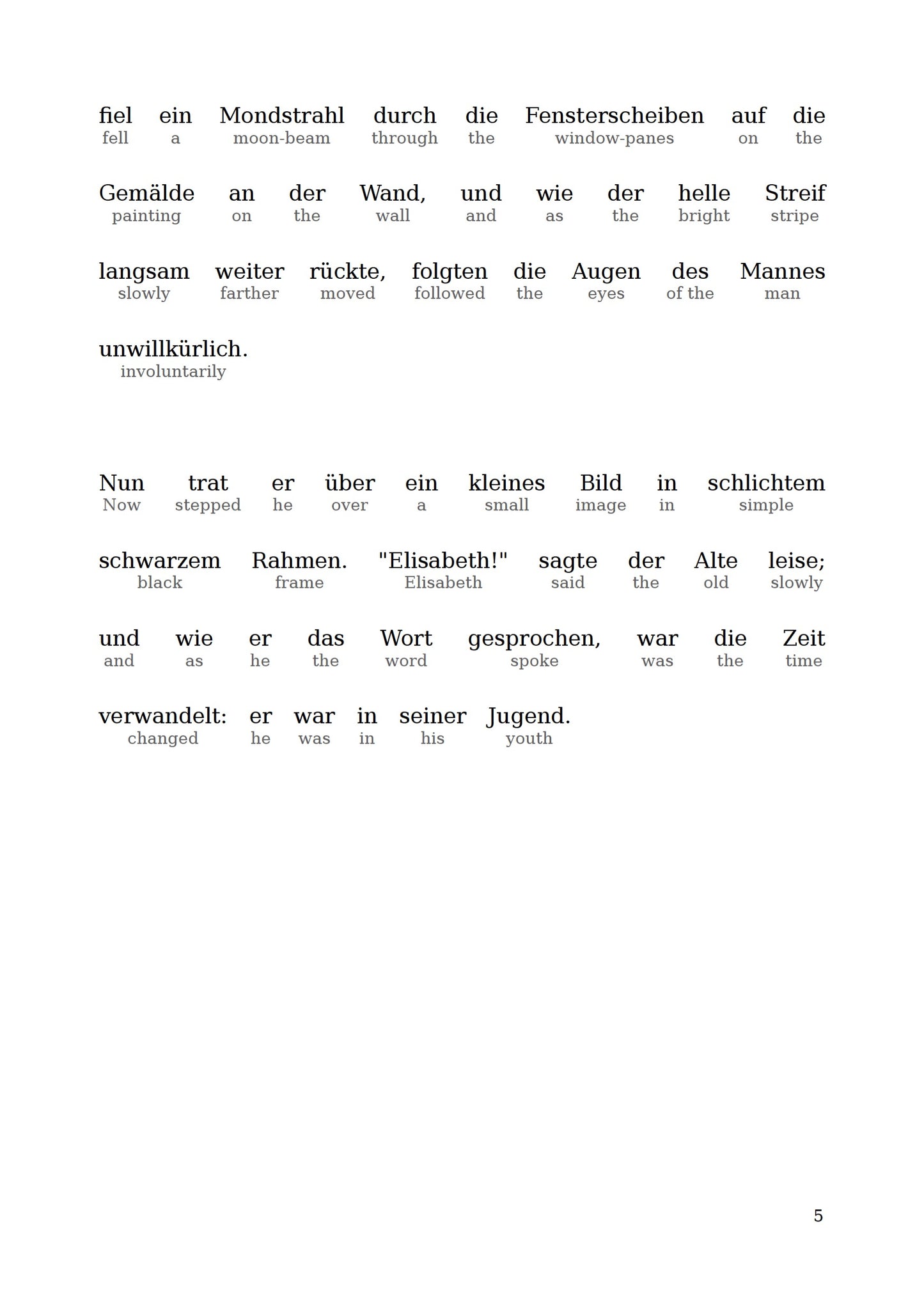 HypLern - Learn German With Literature: Immensee by Theodor Storm - Interlinear PDF, Epubs, Mobi and audio