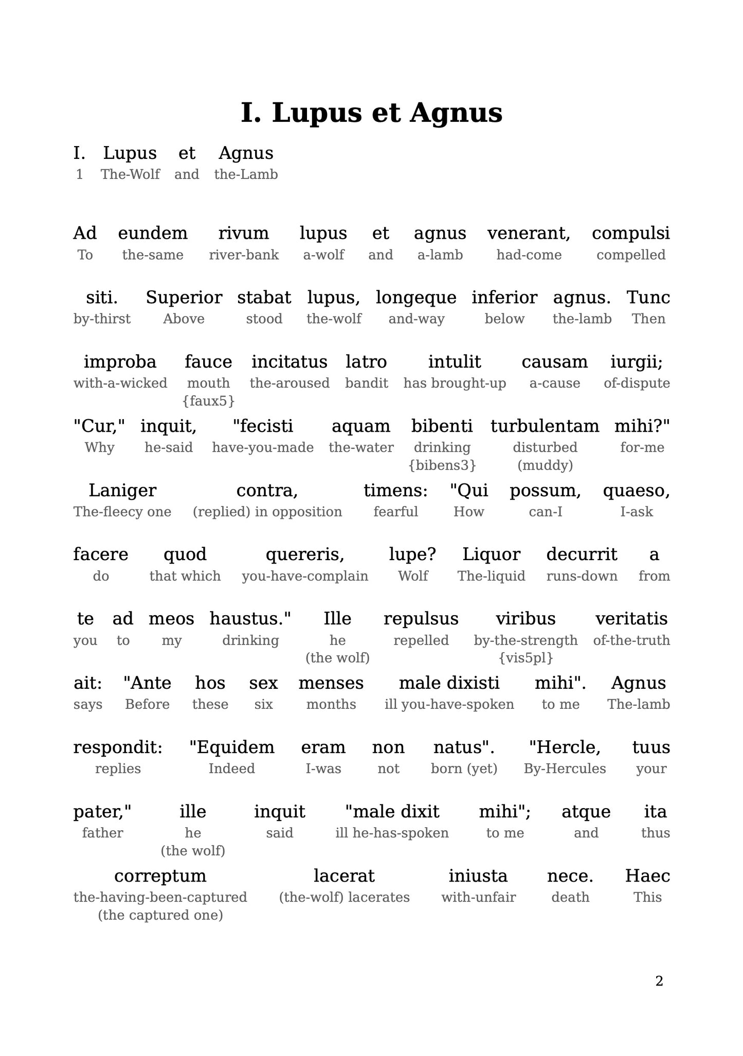 HypLern - Learn Latin With Beginner Stories: Fabularum Aesoparium - Interlinear PDF and Epub