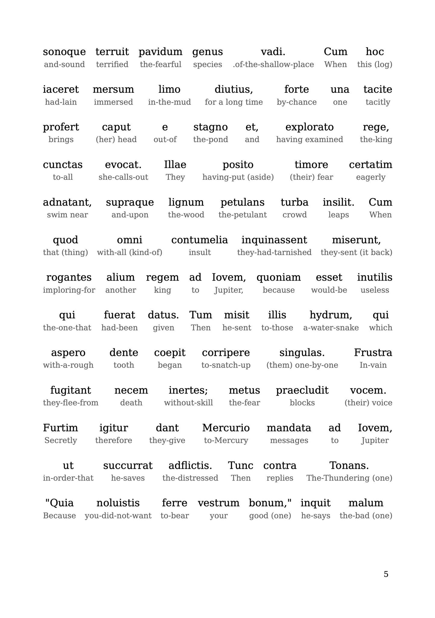 HypLern - Learn Latin With Beginner Stories: Fabularum Aesoparium - Interlinear PDF and Epub