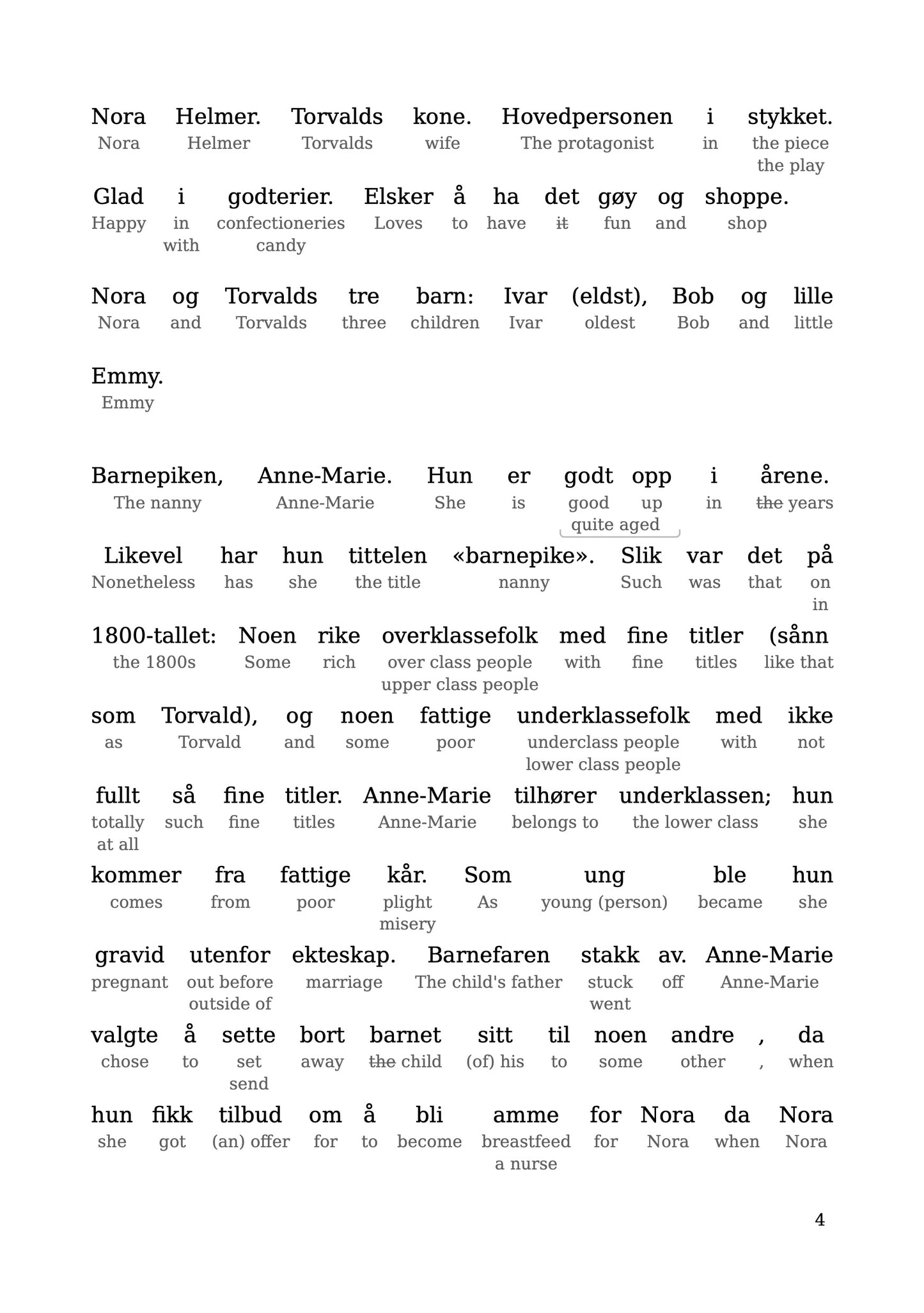 HypLern - Learn Norwegian With Short Stories - Dukkehjem - Interlinear PDF, Epub, Mobi and audio