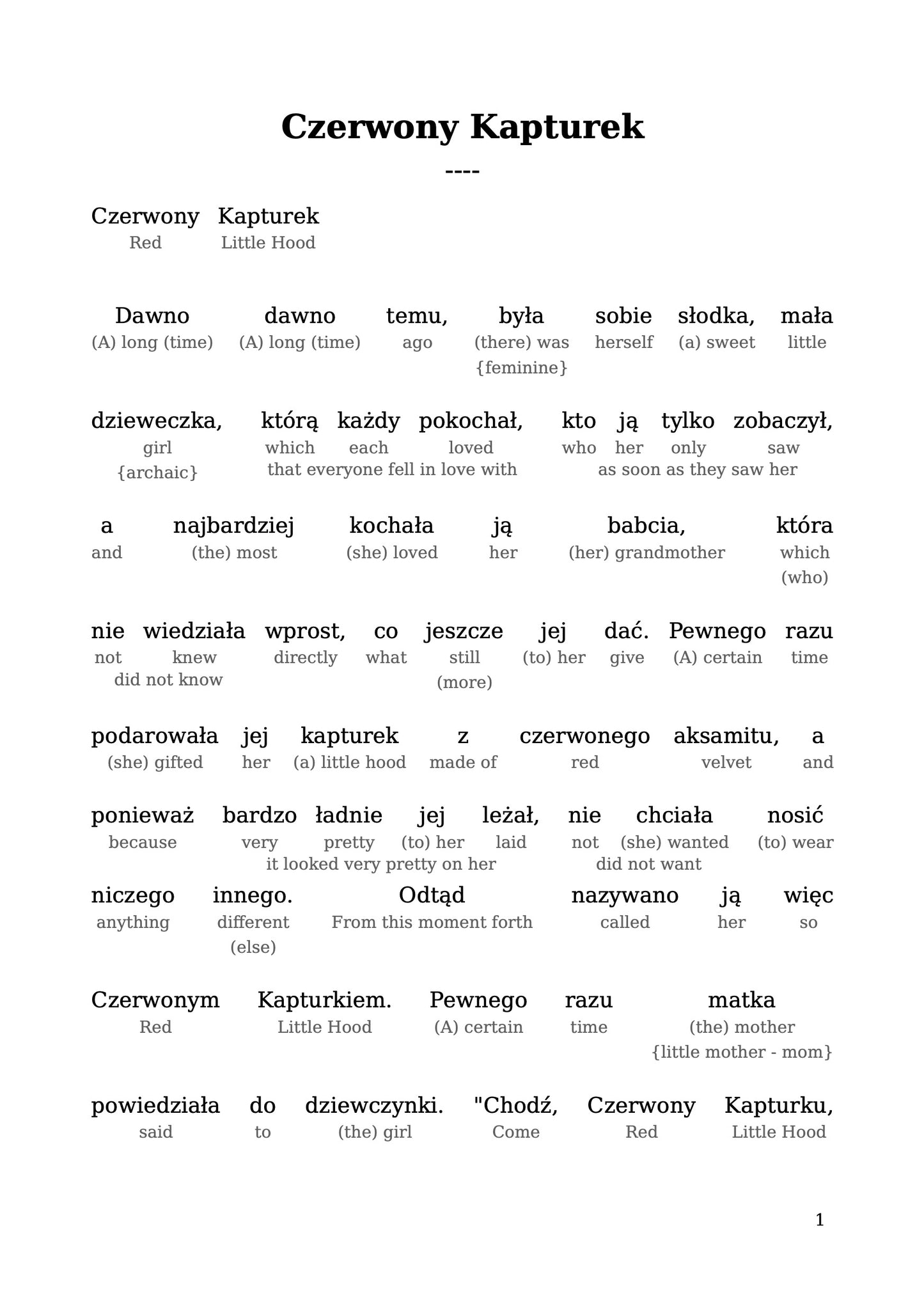 HypLern - Learn Polish with Starter Stories - Interlinear PDF, Epub, Mobi and separate Audio