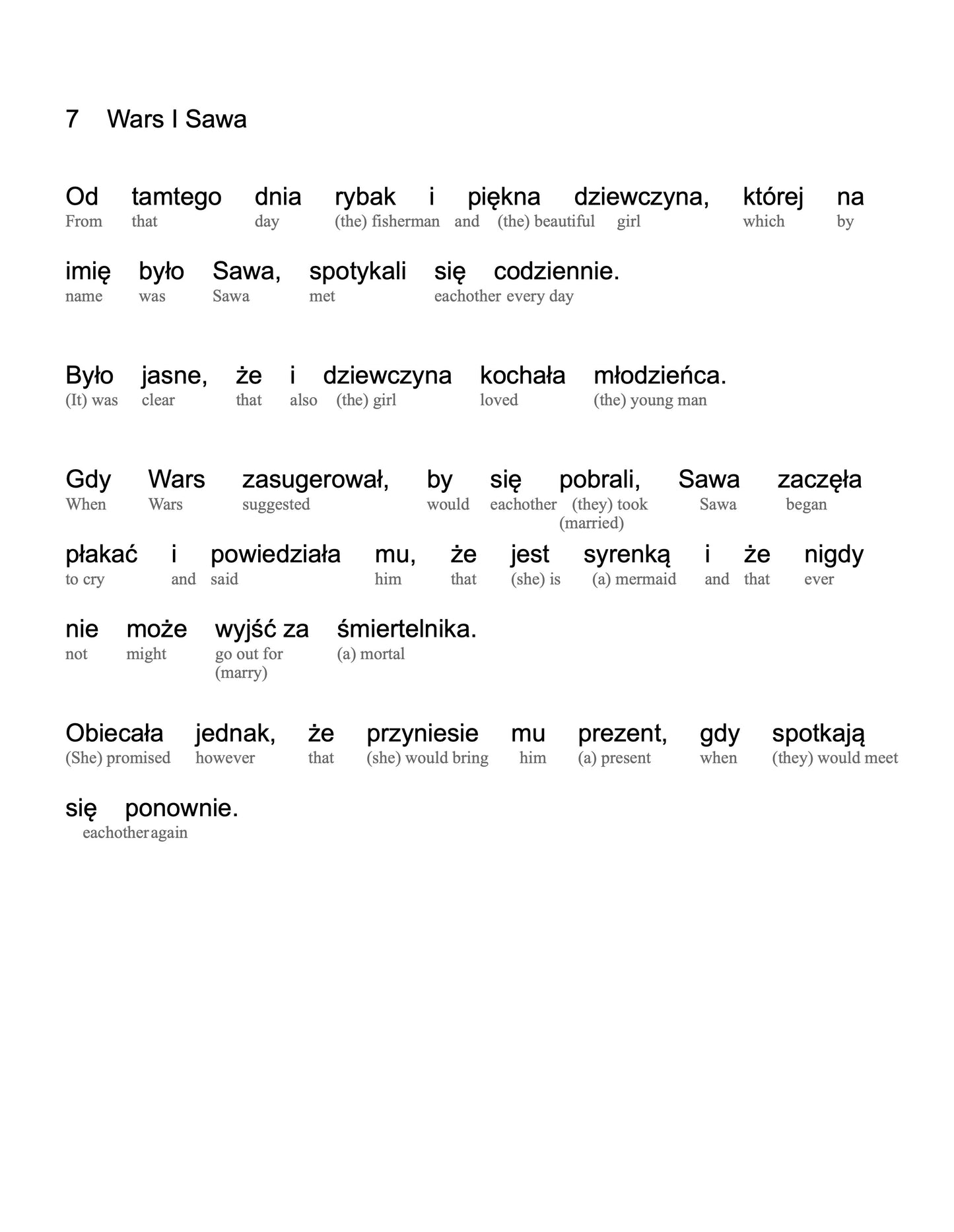 HypLern - Learn Polish with Beginner Stories - Interlinear PDF and separate Audio