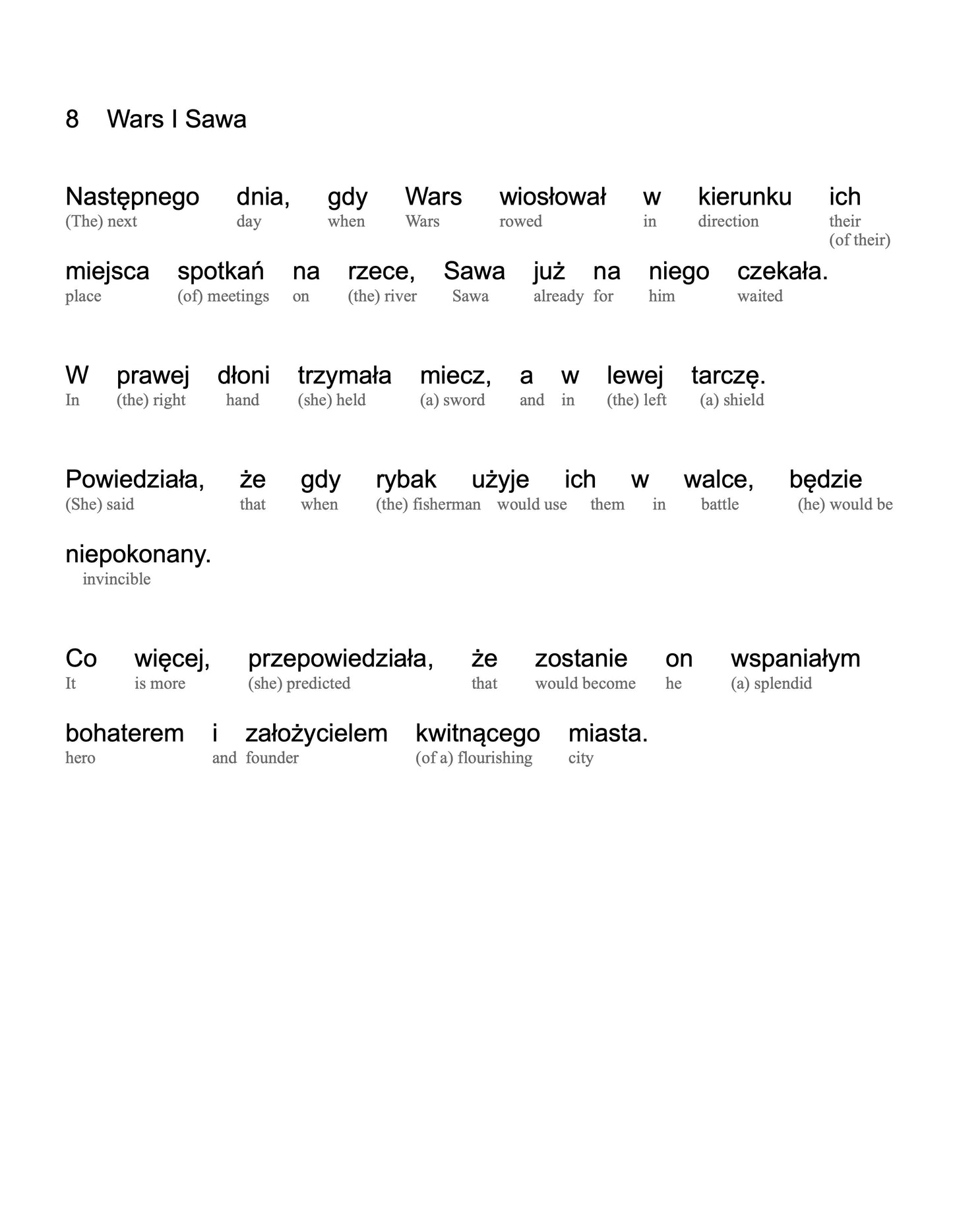 HypLern - Learn Polish with Beginner Stories - Interlinear PDF and separate Audio