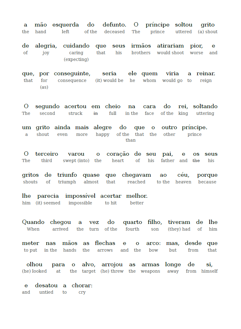 HypLern - Learn Portuguese with Beginner Stories 2 - Interlinear PDF, Epub, Mobi and audio