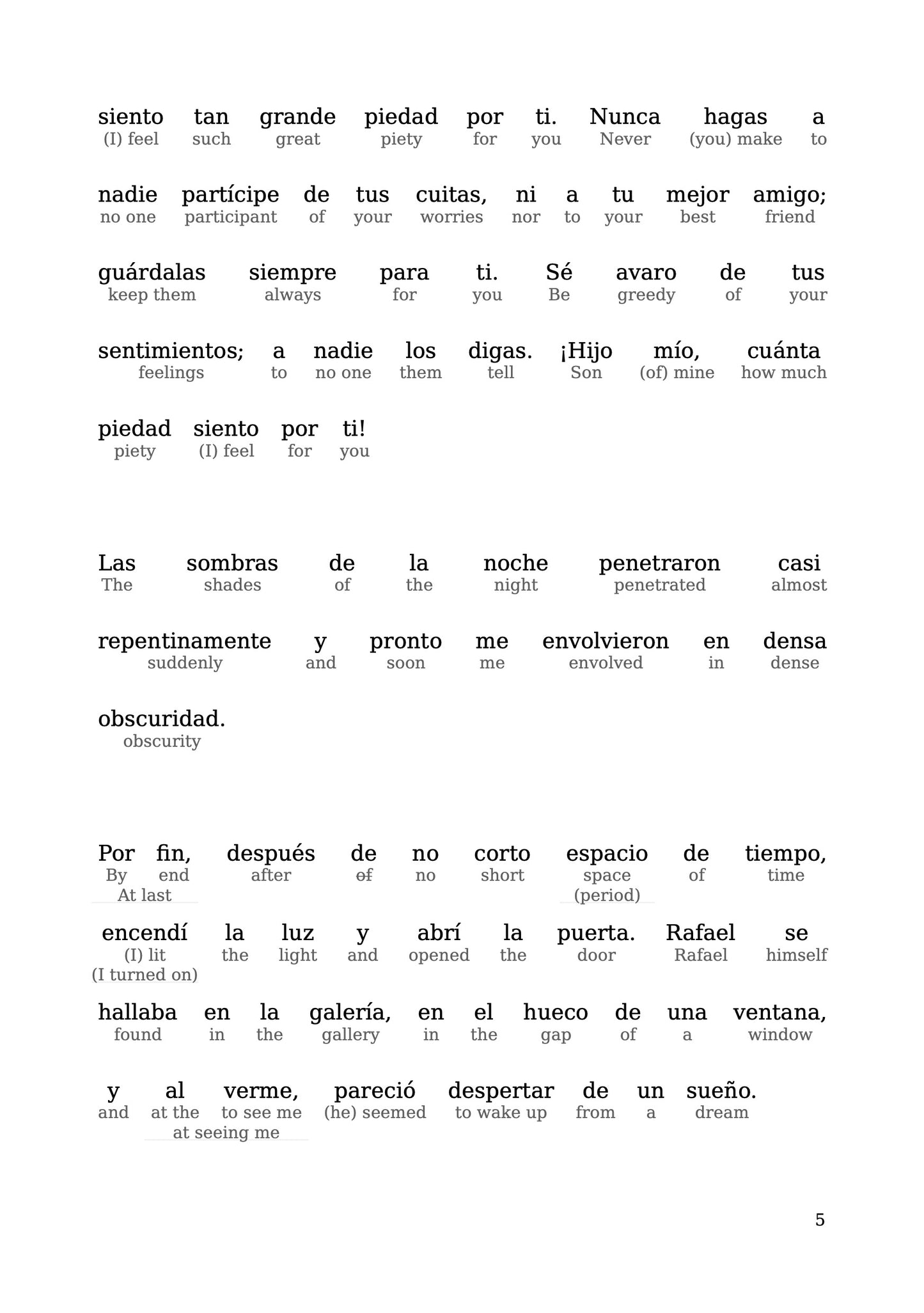 HypLern - Learn Spanish with La Puerta de Bronce - Interlinear PDF, Epub and mp3s