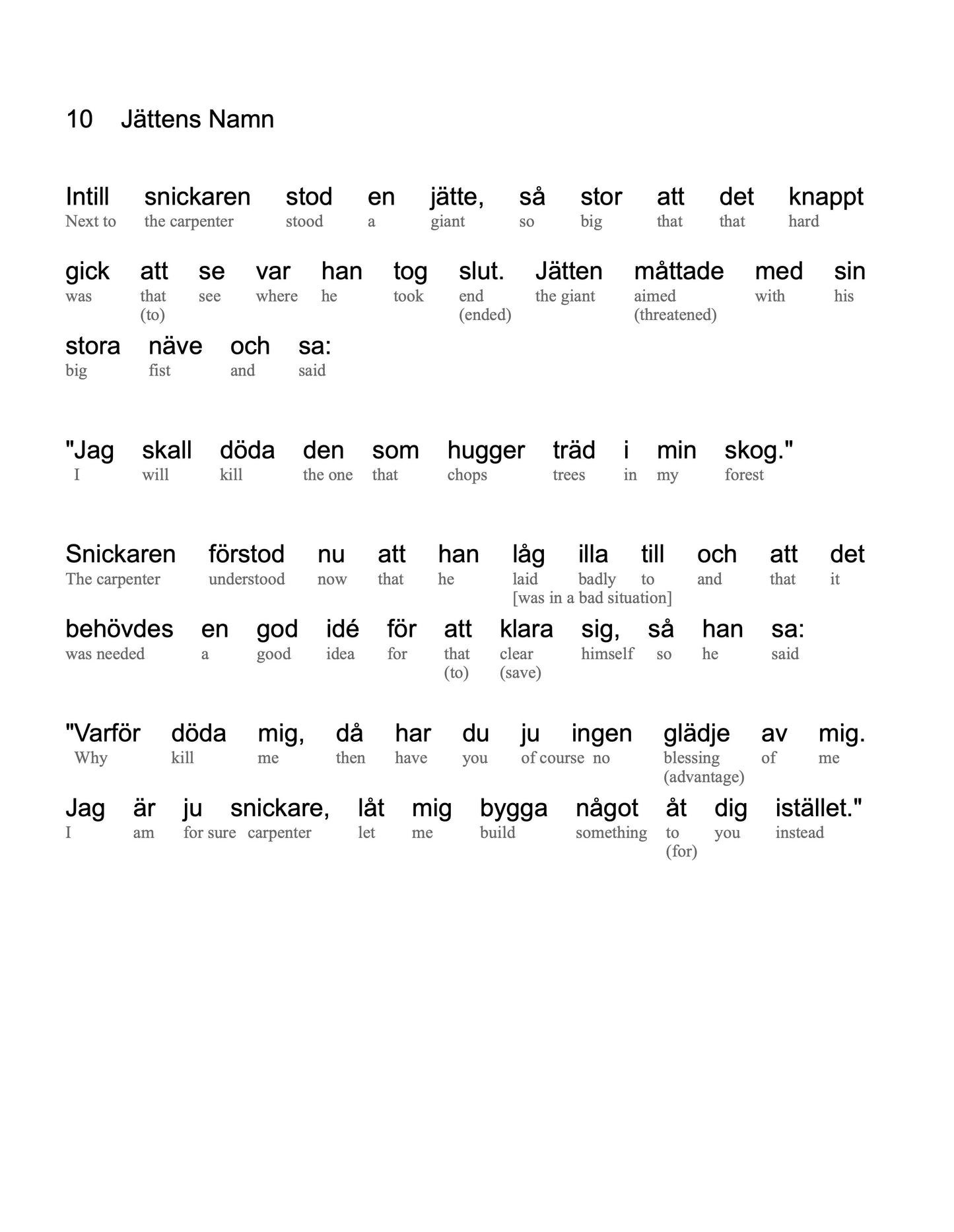 HypLern - Learn Swedish With Beginner Stories - Interlinear PDF, Epub, Mobi and Audio