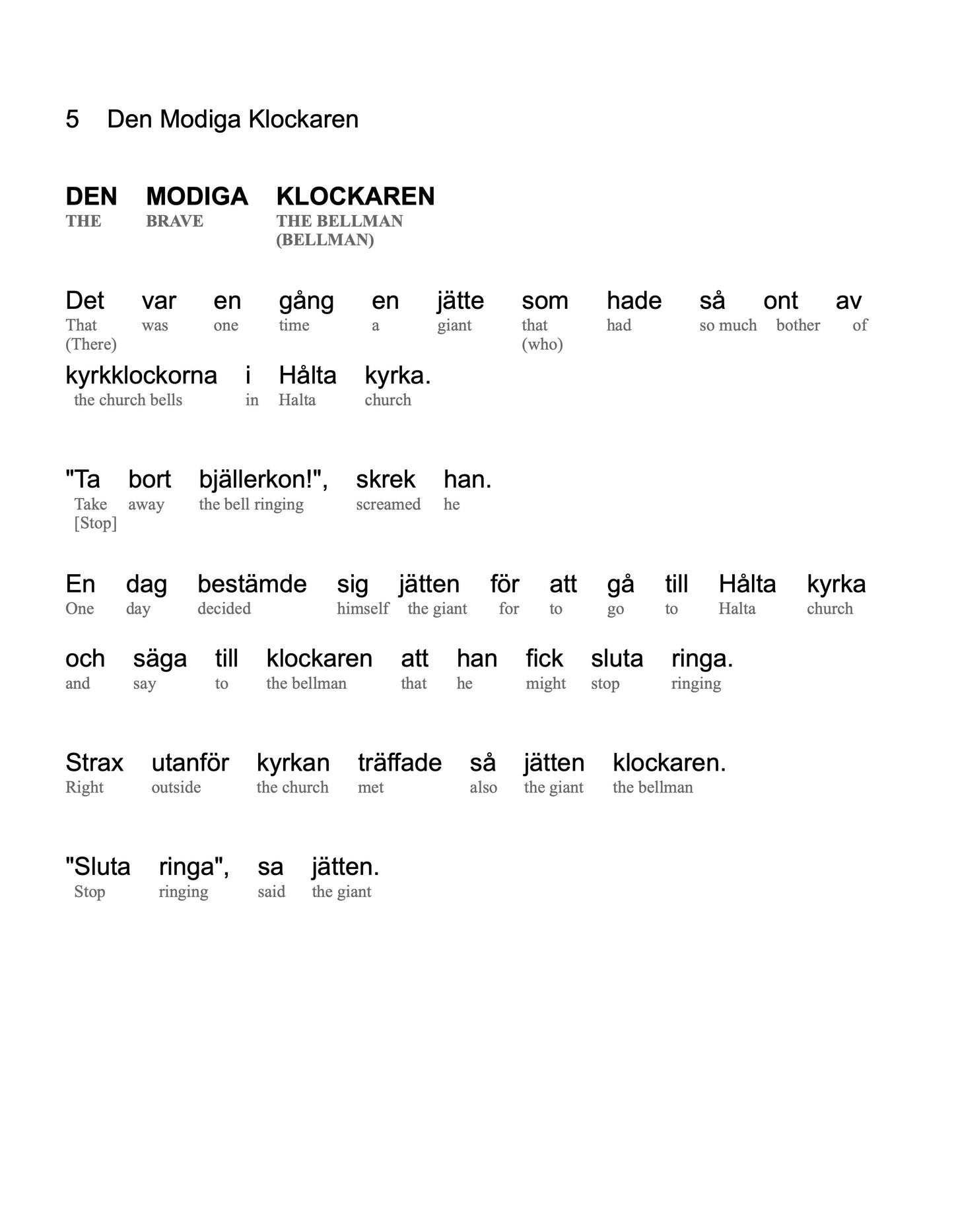 HypLern - Learn Swedish With Beginner Stories - Interlinear PDF, Epub, Mobi and Audio