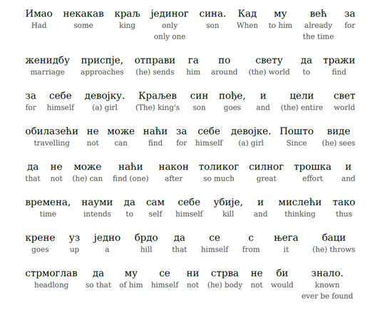 Learn Serbian with HypLern Interlinear Books