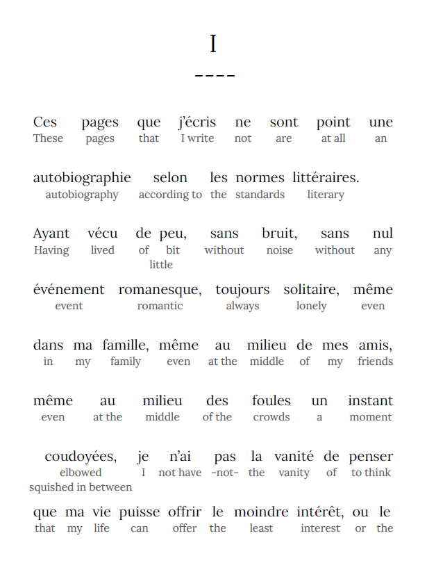 HypLern - Learn French With The Memories Of A Poor Devil - Interlinear PDF and Epubs