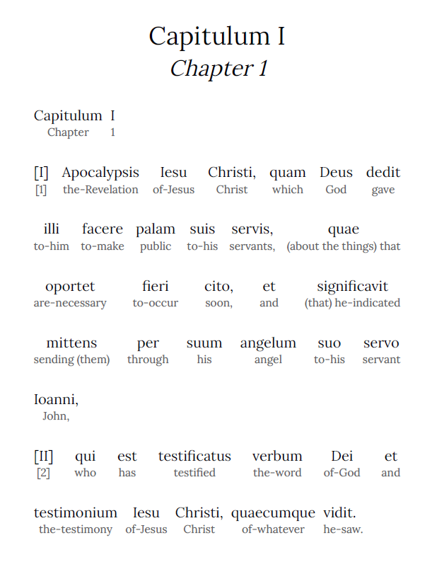 HypLern - Learn Latin With Beginner Stories: The Revelation of John - Interlinear PDF and Epub