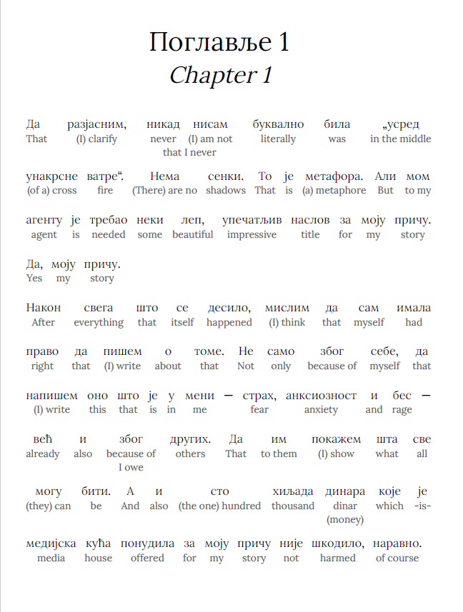 HypLern - Learn Serbian with Crossfire of Shadows - Interlinear PDF and Epub