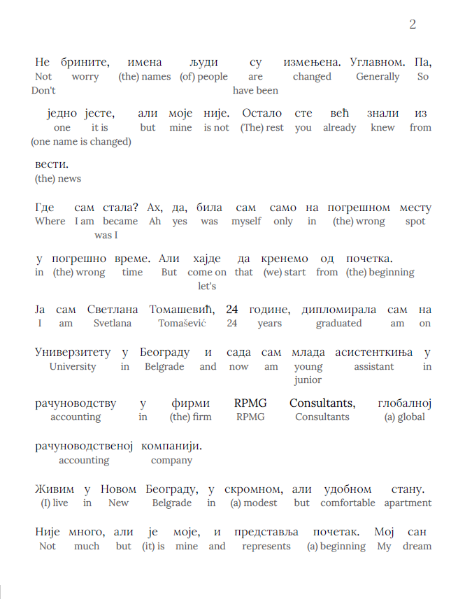 HypLern - Learn Serbian with Crossfire of Shadows - Interlinear PDF and Epub