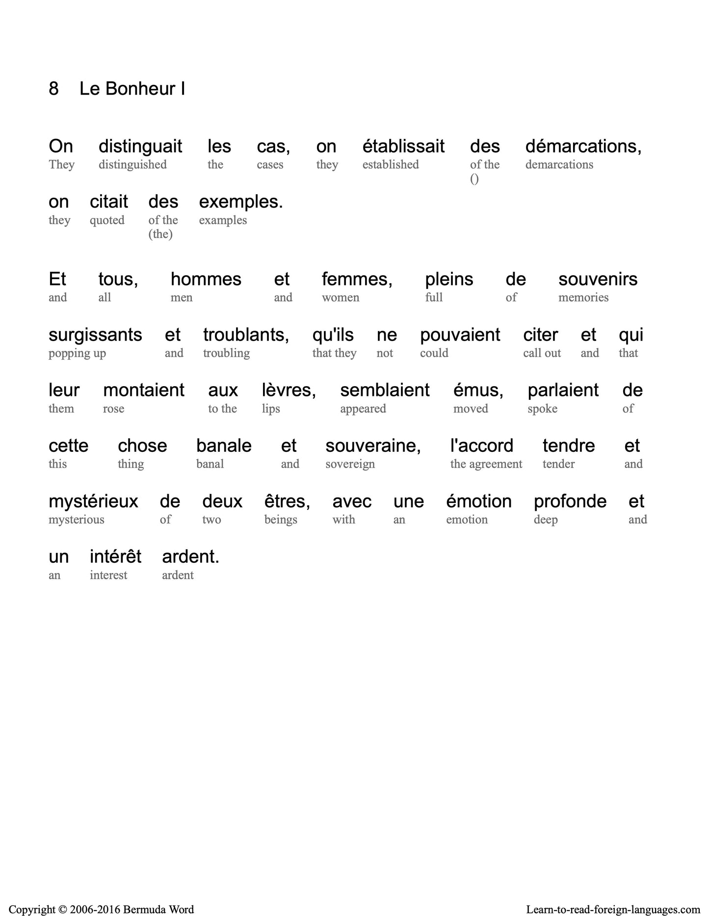 HypLern - Learn French With Romantic Stories - Interlinear PDF, Epub, Mobi and audio