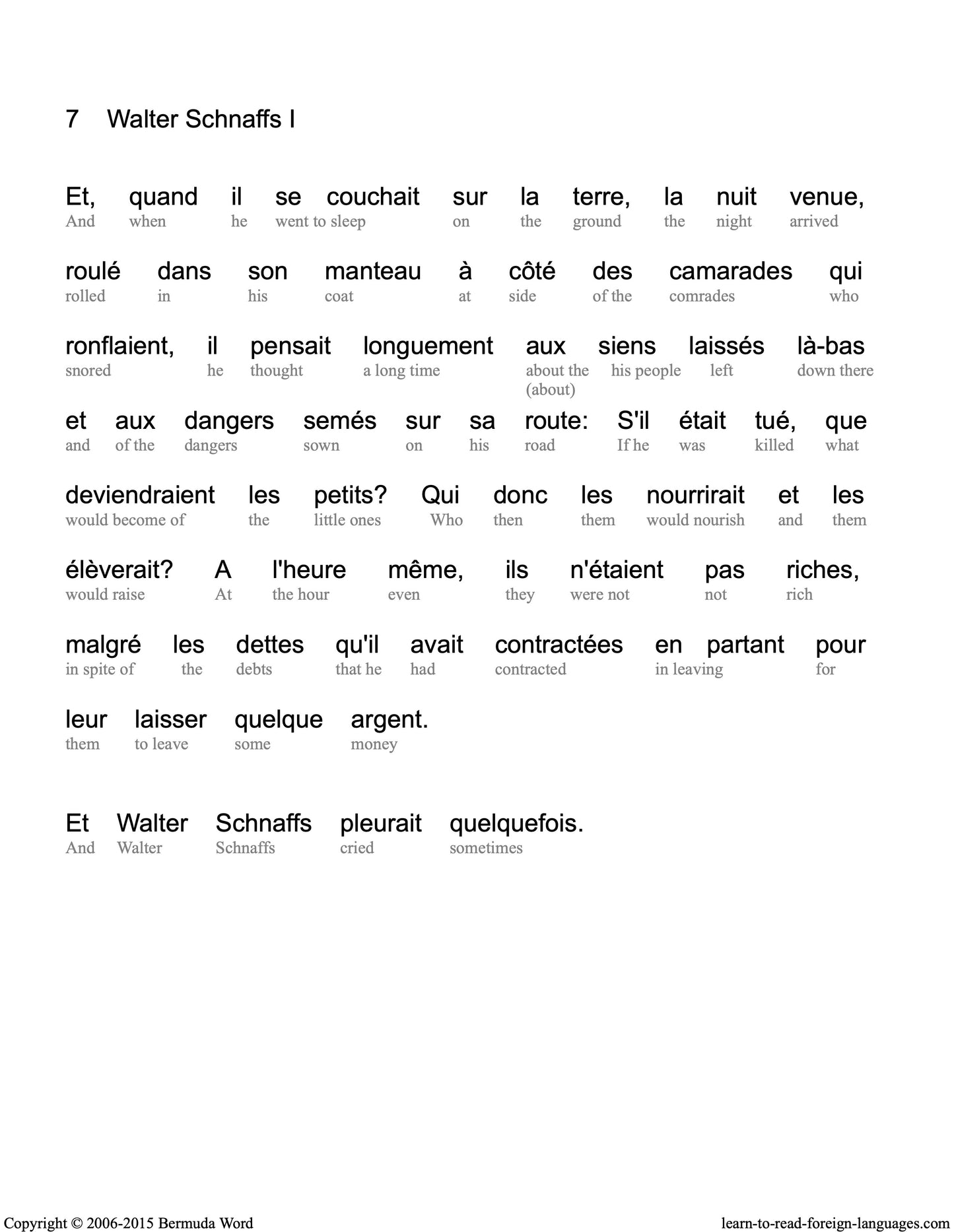 HypLern - Learn French With Short Stories - Interlinear PDF, Epubs plus MP3s