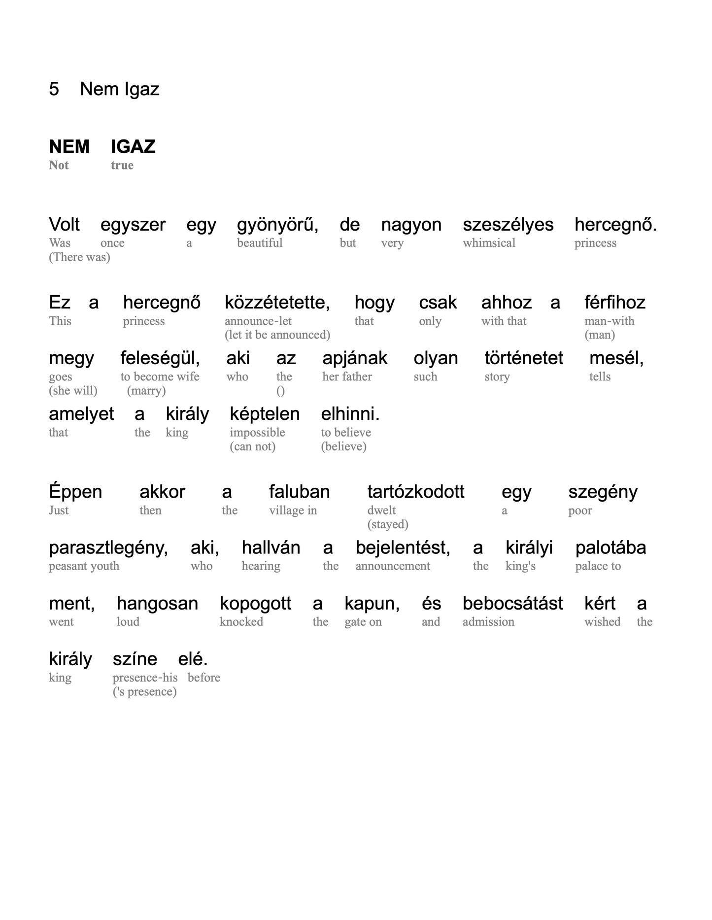 HypLern - Learn Hungarian With Fairytales - Interlinear PDF, Epub, Mobi plus MP3s