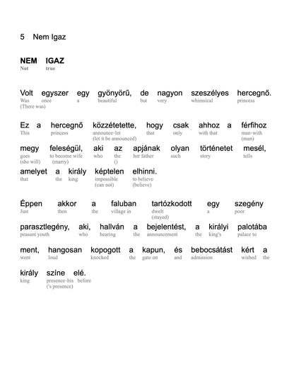 HypLern - Learn Hungarian With Fairytales - Interlinear PDF, Epub, Mobi plus MP3s