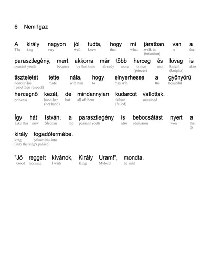 HypLern - Learn Hungarian With Fairytales - Interlinear PDF, Epub, Mobi plus MP3s